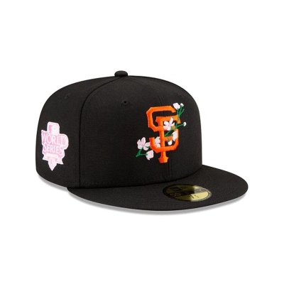 Black San Francisco Giants Hat - New Era MLB Side Patch Bloom 59FIFTY Fitted Caps USA3219087